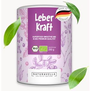 NATURAVELLA LeberKraft Bio Heavy Metal Superfood Smoothie Mix | 250 g | Origineel recept volgens Anthony William (Med. Medium) | Wildheidelbessen, gersteengras, Spirulina & Dulse | Veganistisch en