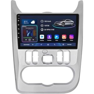 Autoradio Android 14 23 cm 2 DIN touchscreen voor Renault Logan 2009-2015 met CarPlay en Android automatische stuurbediening, GPS-navigatie, AHD Bluetooth achteruitrijcamera (YS10 (2 + 32 G))