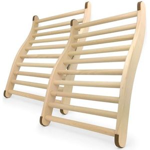 Gravidus Set van 2 ergonomische sauna-rugleuning - ideaal voor ontspannen saunasessies - wellness en ontspanning - afmetingen: ca. 51 x 37,5 x 6,5 cm van hout