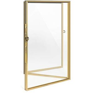 Navaris - Fotolijst - Goudkleurig - Drieluik voor 3 foto's - 10 x 15 cm