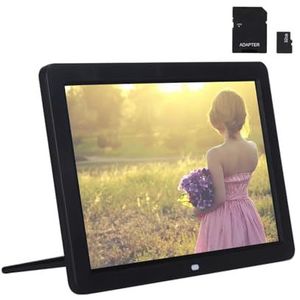 Digitale Fotolijst 12Inch LED Digitale Album 1280 * 800 Elektronische Fotolijst Afstandsbediening Verjaardag Kerstcadeaus Eenvoudig delen(Black with 32GB)
