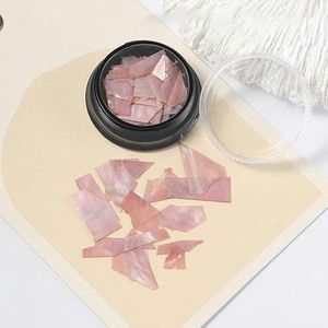 1 stuks onregelmatige nagels abalone schelpfragmenten textuur decoratie glinsterende schelp steen nagel pailletten-roze