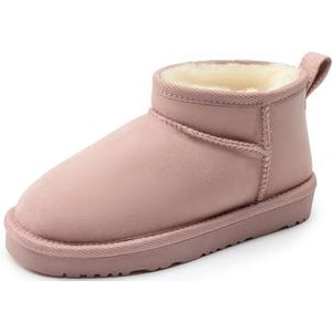DREAM PAIRS Meisjes Jongens Laarzen Kids Winter Enkel Pluche Gevoerd Warm Sneeuw Schoenen Kid Korte Laarzen voor Kleine Kid/Big Kid, roze, 11 UK Child