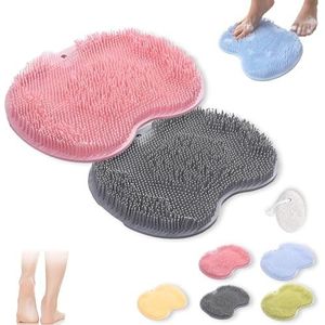 Rufenpurify Siliconen douchevoetschrobbermat, Solespa handsfree siliconen voetschrobbermat, Shopellox voetschrobbers met antislip zuignappen en afvoergaten, gemakkelijk schoon te maken (2 stuks)