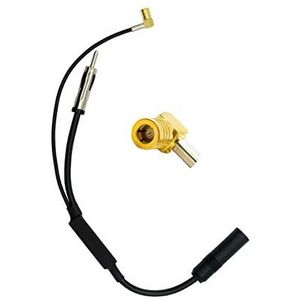 Vecys Universele Auto DAB Splitter SMB naar DIN Mannelijke Adapter Auto FM/AM Radio Versterker 12 V Actieve AM FM DAB Antennesplitter RG174 Kabel Compatibel met Antenne