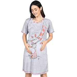 Mija - 2-in-1 mooi borstvoedingsnachthemd & zwangerschapsnachthemd nachthemd 2050, oranje, 36