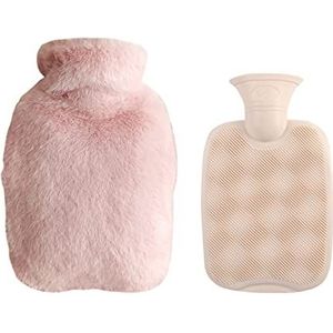 DieffematicRSD Warmwaterkruik Watervullende Warmwaterzak Verdikte Pluche Winterflessen Hoge Dichtheid Handverwarming Cover Wrap Huishoudelijk Artikel: (Color : Pink)