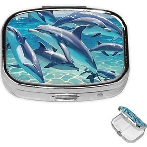 Pil Case Rechthoek 3 Compartiment Pillendoos Ronde Pil Organiseer Metalen Waterdichte Geneeskunde Organizer Doos voor Reizen Kleine Pillen Container Draagbaar voor Supplementen