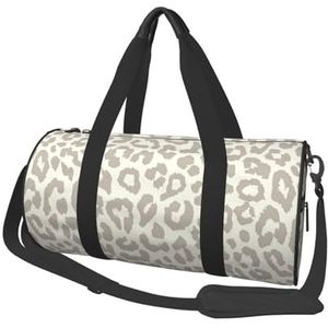 Bruin patroon luipaard, grote capaciteit reizen plunjezak ronde handtas sport reistas draagtas fitness tas, zoals afgebeeld, Eén maat