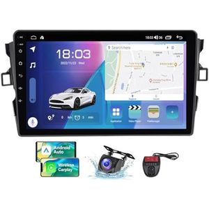 Voor Toyota Auris 1 E150 2006-2012 Android 13 Carplay Autoradio, 9 inch Scherm Radio Android Auto Bluetooth Handsfree 4G WiFi FM/RDS/DAB+ Radio HiFi Achteruitkijkcamera + DVR(NF-4)
