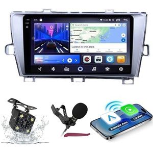 Android 14 Autoradio Navi voor T-oyota Prius LHD/RHD (2009-2013) 9-inch QLED-scherm autoradio met draadloze Carplay Android Auto GPS-navigatie met BT5.0 HIFI FM 5G-WiFi SWC RDS MIC,M200s