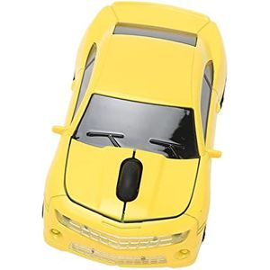 Laptopmuis, Draadloze Muis Racewagenvorm 2,4 GHz Automatische Slaapstand voor Pc-laptop (Geel)