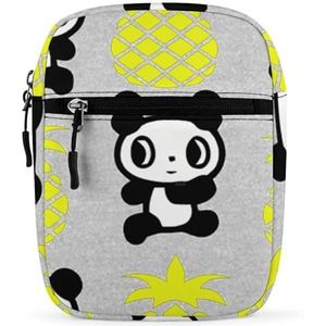 Panda Ananas Mini Crossbody Tas Unisex Anti-Diefstal Side Schoudertassen Reizen Kleine Messenger Bag