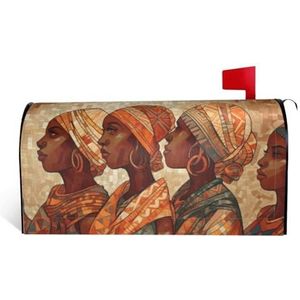GTKSYNVE Afrika Etnisch Aardewerk Brievenbushoezen Magnetische Standaard Maat 25,5 x 21 inch Decoratieve Brievenbus Wraps Waterdichte Post Brievenbus Cover Gepersonaliseerde Brievenbus Covers voor