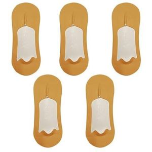 YIJIANUO 5 Paar Heren Sokken Katoen Ademend Zomer Ultradunne No Show Ice Silk Sok Siliconen Antislip Bodem Absorberen Zweet Mannen Boot Sok, 5 Geel, EU 37-45