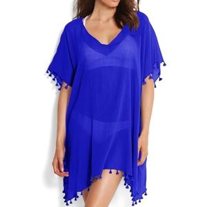 Badpak Cover Ups voor Vrouwen, Strandjurk Bikini Cover Ups voor Vrouwen Chiffon Badmode Bikini Badpak Strand Cover Ups, Saffier, one size