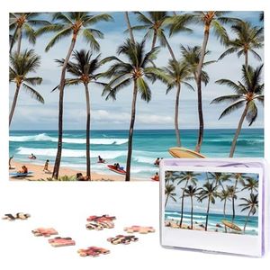 Hawaiiaanse surfer op golvende puzzels gepersonaliseerde puzzel 1000 stukjes legpuzzels van foto's foto puzzel voor volwassenen familie