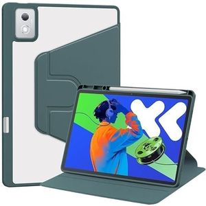 Tablet Case Geschikt for Lenovo Xiaoxin Pad Pro 12.7inch 2025 TB-375FC TB-373FU 360 Roterende Acryl Cover(Dark green)