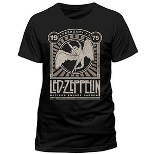 Led Zeppelin Madison Square Garden 1975 T-shirt zwart XL 100% katoen Band merch, Bands