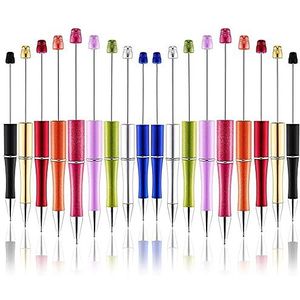 WXHN Plastic Beadable Pen Bead Pens Ballpoint Pen Pen for Kids Students Presents Office School Supplies, 20Pcs