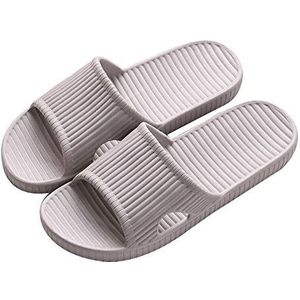 Rojeam Badslippers Uniseks Slippers voor Dames en Heren Badsandalen Zomerpantoffels Douche Schoenen, Grijs, 39/40 EU