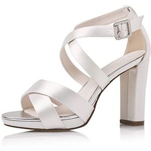 Rainbow Club Dames Dolcetto Ivory Satin Sandalette Pomp, ivory crème., 36 EU