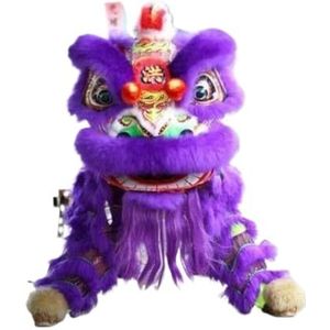 Chinees leeuwendanskostuum, Volwassen leeuw en draak danskostuum van kunstmatige wol, paars