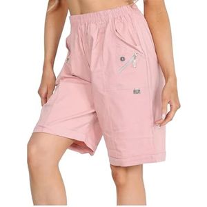 JM CLOTHING SS12 Womens Cropped Capri Broek Dames Driekwart Zachte 3/4 Stretchy Pull on Broek Elastische Taille Zakken Zomer Shorts Plus Size Broek, Roze (Kort), 46