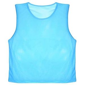 VGEBY1 12 stuks mesh trimmage volwassenen voetbal trainingsvest trainingslijfje markeringshemd vest ademend volwassenen tricots slabbetje voor volleybal voetbal basketbal (blauw)