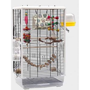 Vogelhuisjes Large Parrot Bird Cage Cockatiel Parkiet Canarische Lovebird Budgie Parrotlet Finch Kooi van de papegaai Pet Bird Cage met Ladder Opknoping Toys Pet Products Flight Cage (Color : A)