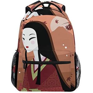 Aangepaste Mode Oorzaak Japanse Vrouw Prints Rugzakken Meisjes Jongens School Tassen Schouders Tas Reizen Daypack