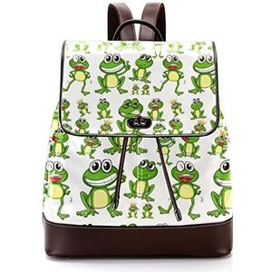 Gepersonaliseerde casual dagrugzak tas voor tiener kikker schooltassen boekentassen, Meerkleurig, 27x12.3x32cm, Rugzak Rugzakken