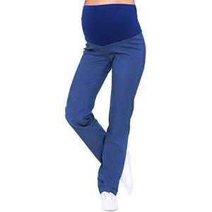 Mija - klassieke comfortabele zwangerschapsbroek denim zwangerschapsjeans met buikband 3014, donkerblauw/denim, 36