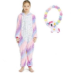 MZSYLK Eenhoorn-onesies voor kinderen, uniseks, eendelige pyjama, cosplay-kostuum, cadeau voor meisjes, Begin, 6-7 Jaren