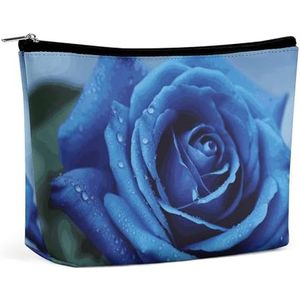 HJUQNGF Romantische Blauwe Rose Cosmetische Tas Draagbare Toilettas Grote Capaciteit Reizen Make-up Tassen Schoonheid Make-up Organizer Voor Full-Sized Shampoo Conditioner Borstels Set Make-up