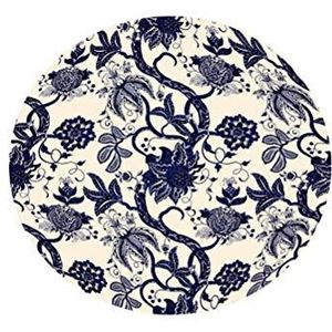 FANSU Ronde tafelkleden, waterdicht, wasbaar, vlek- en oliebestendig, decoratieve tafelhoes met elastische rand voor keuken, buiten, feest, eten in de tuin (blauwe bloem, 150 cm)