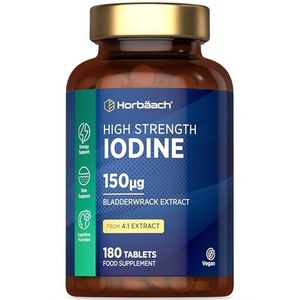 Jodium Tabletten aus Kelp | 180 Vegan tabletten van Zeewier | Veganistische | Iodine Supplement | Horbaach