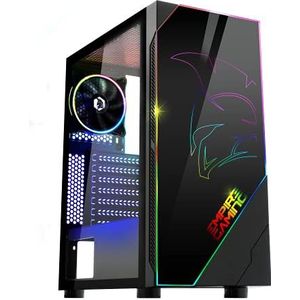 EMPIRE GAMING - Spartan pc-behuizing - ARGB Medium Tower ATX - Zijwand van gehard glas - 2 ventilatoren 120 mm waarvan 1 RGB LED adresseerbaar 120 mm - MB Sync