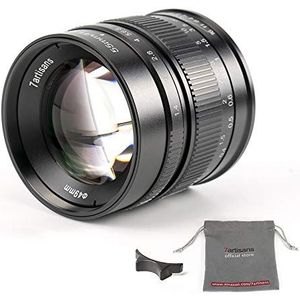 7artisans 55mm F1.4 APS-C handmatige vaste lens voor Fuji X-mount camera's zoals X-A1 X-A10 X-A2 X-A3 X-AT X-M1 XM2 X-T1 X-T10 X-T2 X-T20 X-Pro1 X-Pro2 X-E1 X-E2 X-E2s (zwart)