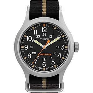 Timex Men's Expedition Sierra 40mm Fabric Strap Watch Stainless-Steel/Black