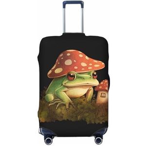 GFLFMXZW Reisbagagehoes, paddenstoelenhuis en kikkerkofferhoezen voor bagage, modieuze kofferbeschermer, past op 45-81 cm bagage, Zwart, Large