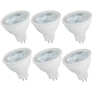 OUGEER 6 stuks MR16 ledlampen, 6 W, AC 220-240 V, led, GU5.3, komt overeen met 60 W MR16 halogeenlamp, warmwit, 3000 K, MR16 ledspot, GU5,3, 600 lumen, niet dimbaar