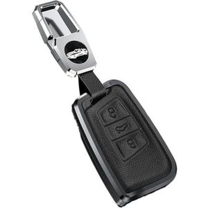 Sleutelbehuizing houder Voor Golf 7 MK7 Voor Tiguan MK2 Voor SEAT Voor Ateca Voor Leon FR 2 Voor Ibiza Voor Golf 8 MK8 Voor Octavia Metalen Lederen Klep Case Sleutelbehuizing(C black)