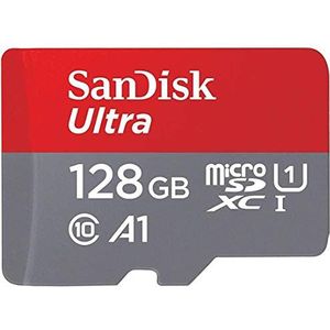 SanDisk Ultra 128GB MicroSDXC geheugenkaart + SD-adapter met A1 app-prestaties tot 100 MB/s, klasse 10, U1