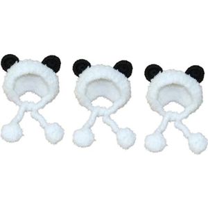 FRCOLOR 3 stuks hondenkleding panda-vorm hoofddeksel kleding voor huisdieren puppy hoeden stofbadhuis keramische kostuum tiara huisdier hoed hond hoofdtooi kleine hond accessoires
