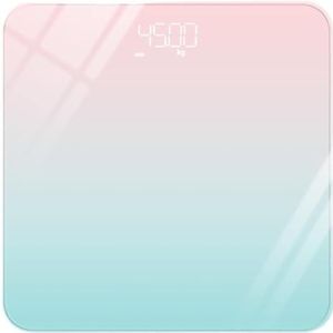 Weegschaal LED-display Badkamerweegschaal Digitale Weegschaal Elektronische Weegschaal Multifunctioneel Personenweegschaal(Pink)