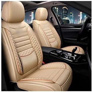 Stoelhoezen Beschermhoezen Volledige Set Auto Bekleding Leer Voor Alfa Voor Romeo 159 147 Voor Guilietta Voor Boxer Voor Brera Voor Spiden Auto Accessoires(Beige,One Size)