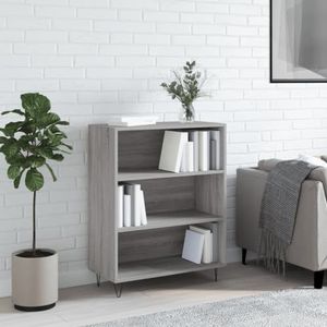 DIGBYS Boekenkast Grijs Sonoma 69,5x32,5x90 cm Engineered Wood