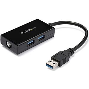 StarTech.com USB 3.0 naar Gigabit netwerkadapter met 2-poorts USB-hub, ondersteuning voor Native drivers (Windows, Mac en Chrome OS)