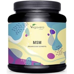 Vegavero MSM-poeder 1000 g | Bak | 99,9% puur | Prijs-prestatiewinnaar 2024* | Veganistisch & zonder toevoegingen